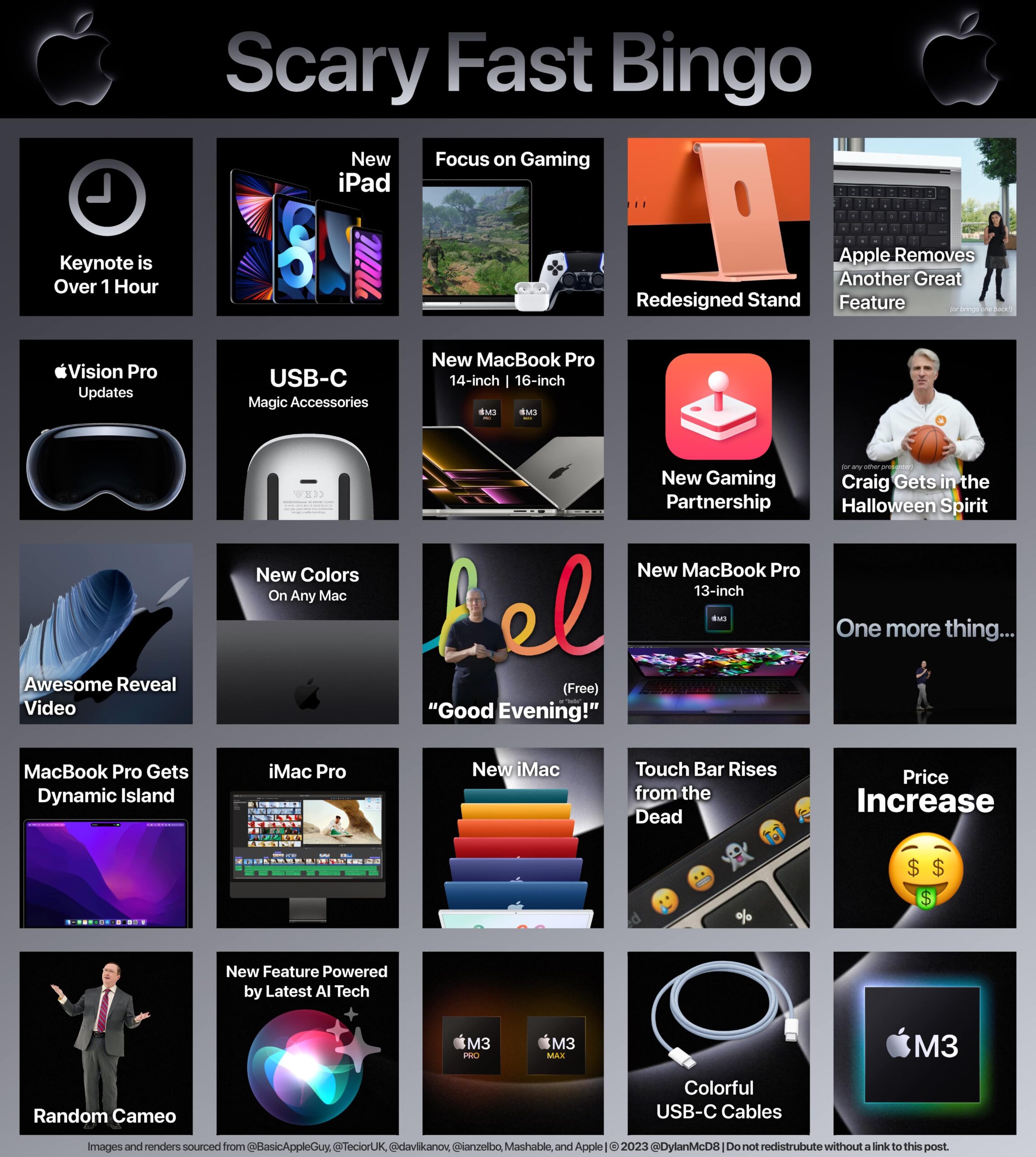 Get ready to play Scary Fast event bingo