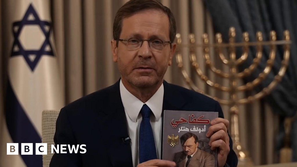 Isaac Herzog challenged on airstrikes and says Mein Kampf found on Hamas fighter
