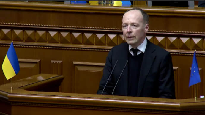 Finnish Parliament speaker addresses Ukrainian Parliament in Ukrainian