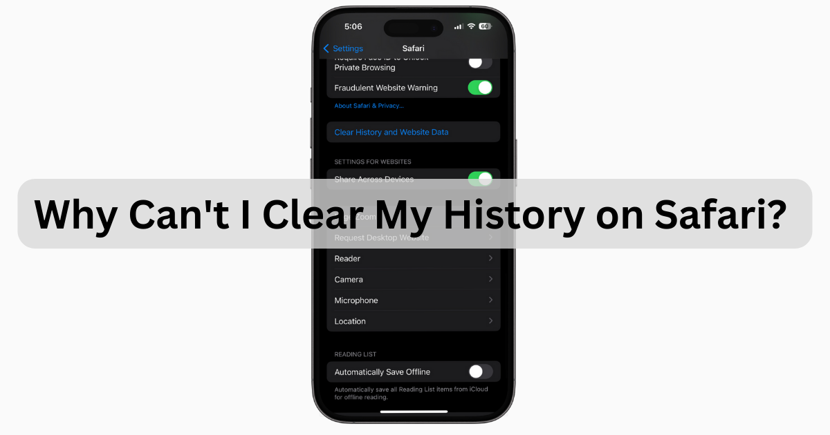 Cant Clear Safari History November 2023 Featured