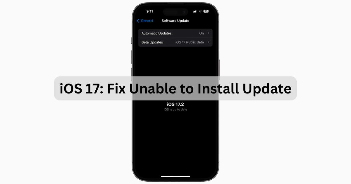Unable Install Update iOS 17 November 2023 Featured