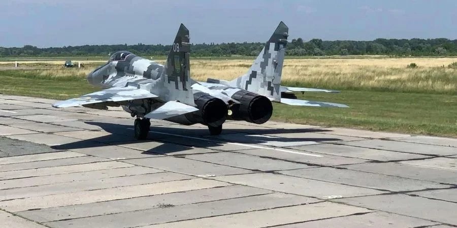 Ukrainian MiG-29 during the training