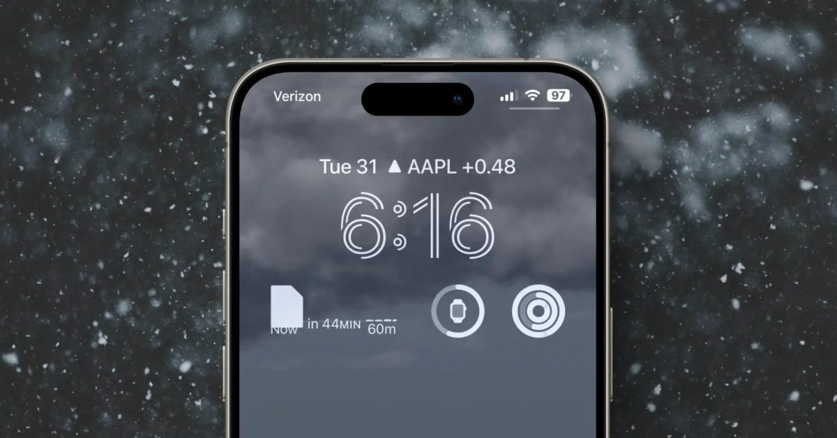 Apple Weather widget is showing a file icon instead of snow