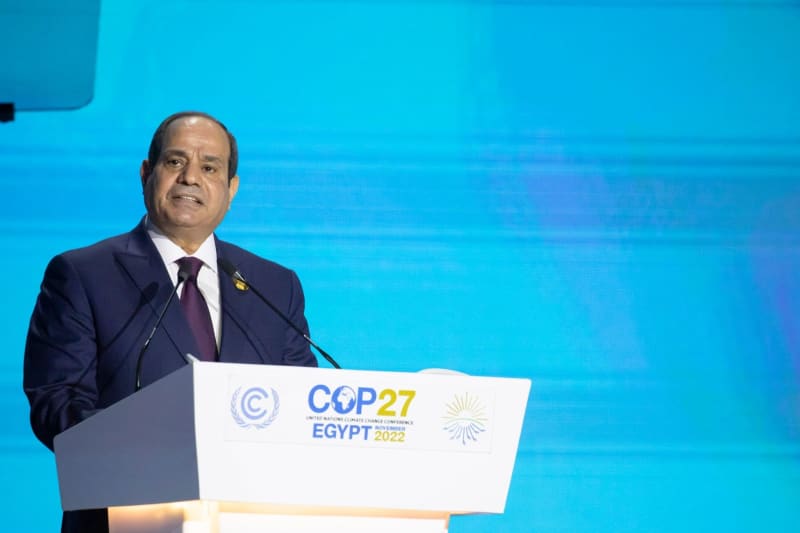 Egyptian President Abdel Fattah El-Sisi delivers a speech during the opening of COP27. Gehad Hamdy/dpa