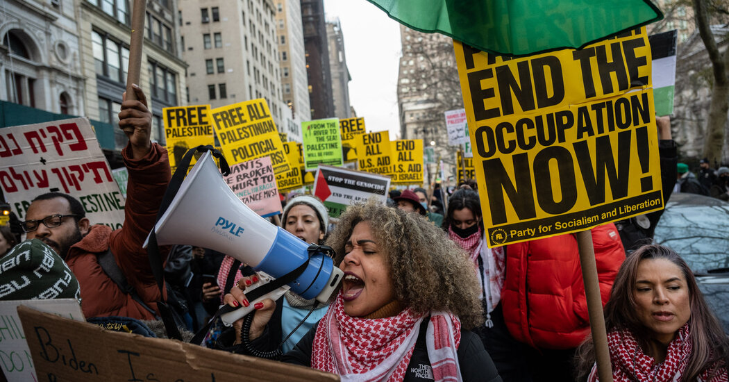Pro-Palestinian Protest in NYC Denounces U.S. Veto of Cease-Fire Resolution