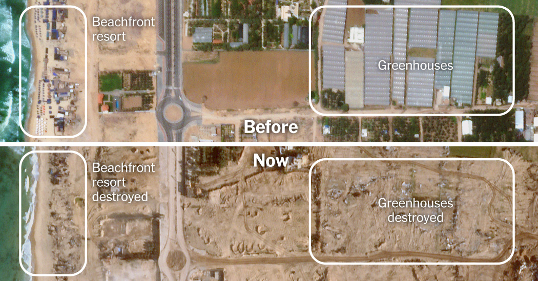 The Gaza Strip Before and After Israel’s Invasion, in Satellite Images and Video