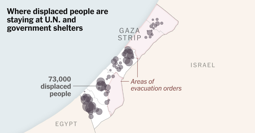 What the Displacement in Gaza Looks Like in Maps, Charts and Photos