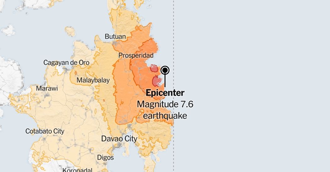 Map: 7.6-Magnitude Earthquake Strikes the Philippine Sea