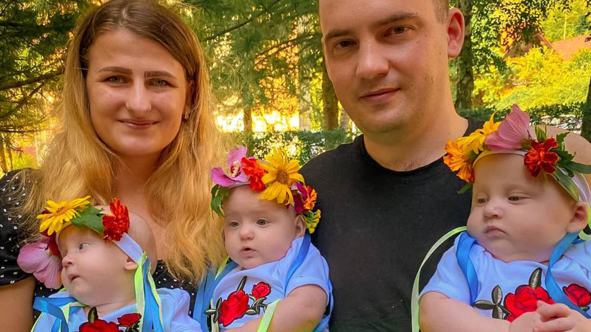The Ukrainian triplets born into war