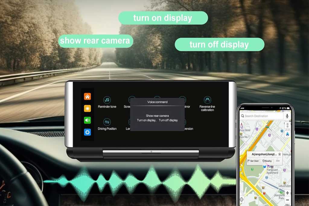 6.8" Foldable Touchscreen Car Display with Apple CarPlay & Android Auto Support