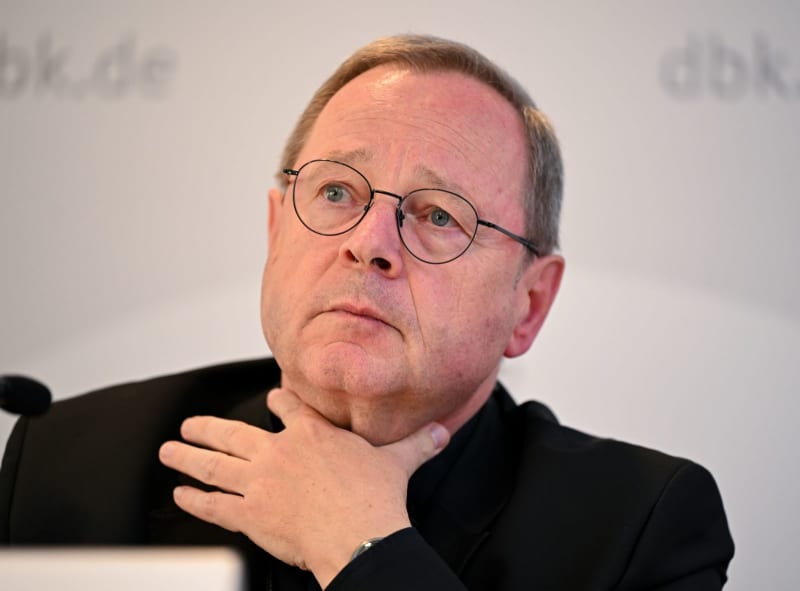 Georg Batzing, Bishop of Limburg and President of the German Bishops' Conference, speaks during a press conference at the end of the Fall Plenary Assembly at the Wilhelm Kempf House. Arne Dedert/dpa