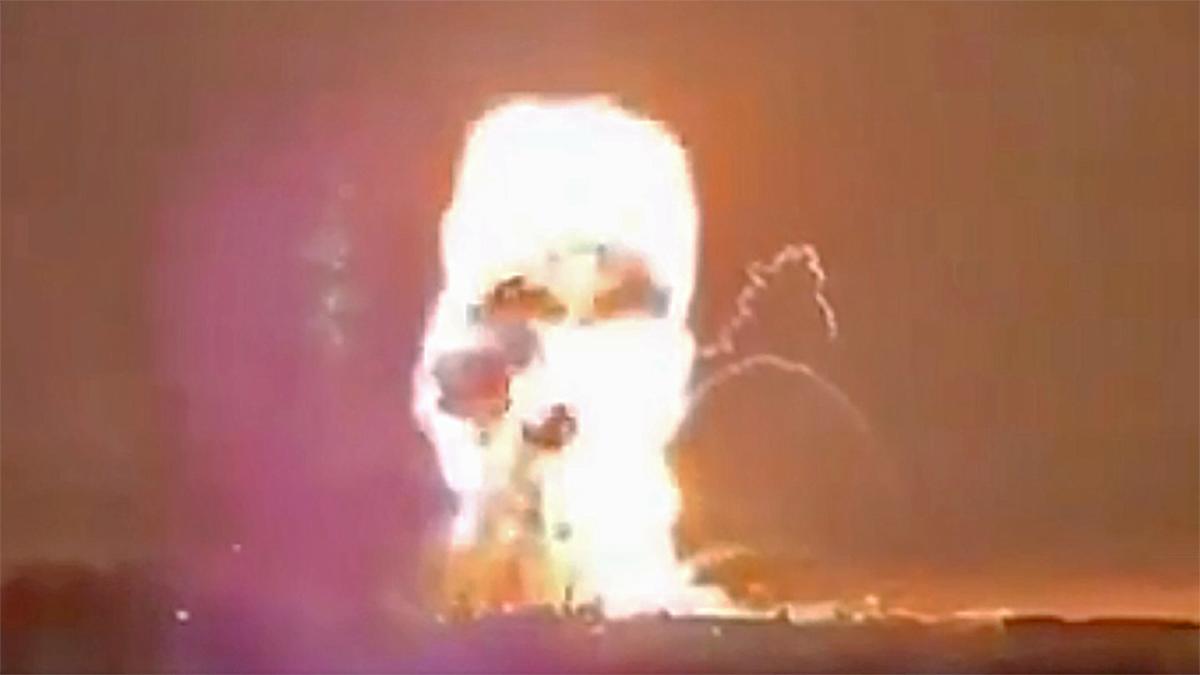 Massive Fireball Rises Over Crimean Port