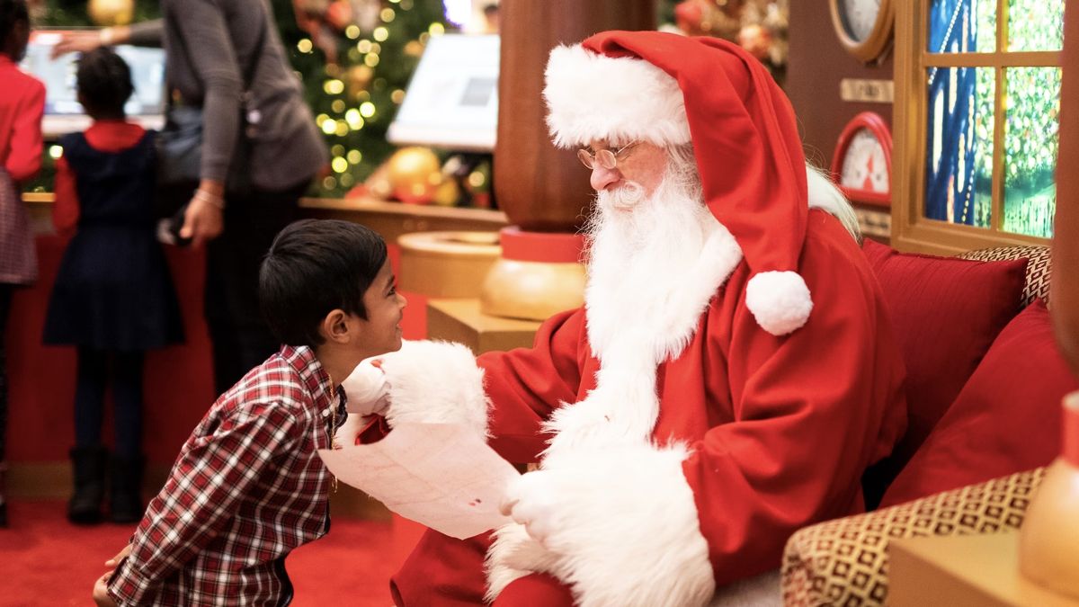 Santa talking to child